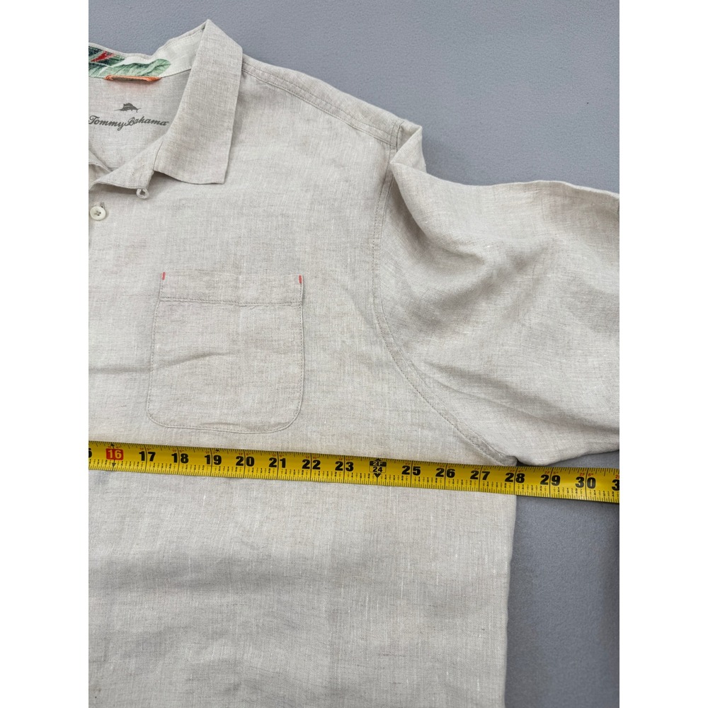 Tommy Bahama 100% Linen Mens 1XLB Short Sleeve Button Down Camp Shirt Summer - Picture 8 of 12
